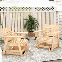 Load image into Gallery viewer, Outdoor Wood Rocking Chair with High Back and Widened Armrests
