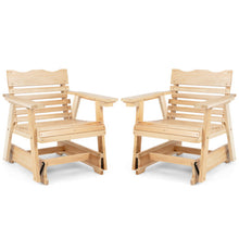 Load image into Gallery viewer, Outdoor Wood Rocking Chair with High Back and Widened Armrests
