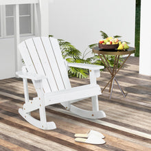Load image into Gallery viewer, Outdoor Wooden Kid Adirondack Rocking Chair with Slatted Seat-White
