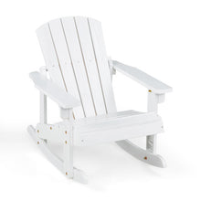 Load image into Gallery viewer, Outdoor Wooden Kid Adirondack Rocking Chair with Slatted Seat-White

