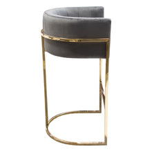 Load image into Gallery viewer, Pandora Bar Height Chair in Grey Velvet with Polished Gold Frame by Diamond Sofa
