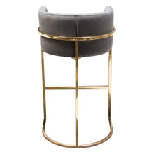 Load image into Gallery viewer, Pandora Bar Height Chair in Grey Velvet with Polished Gold Frame by Diamond Sofa
