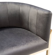 Load image into Gallery viewer, Pandora Bar Height Chair in Grey Velvet with Polished Gold Frame by Diamond Sofa
