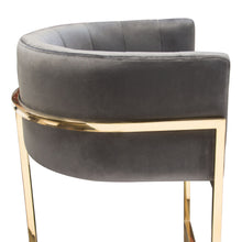 Load image into Gallery viewer, Pandora Bar Height Chair in Grey Velvet with Polished Gold Frame by Diamond Sofa
