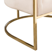 Load image into Gallery viewer, Pandora Accent Chair in Cream Velvet with Polished Gold Stainless Steel Frame by Diamond Sofa
