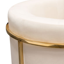 Load image into Gallery viewer, Pandora Accent Chair in Cream Velvet with Polished Gold Stainless Steel Frame by Diamond Sofa
