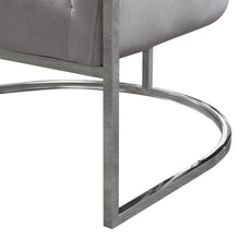 Load image into Gallery viewer, Pandora Accent Chair in Grey Velvet with Polished Silver Stainless Steel Frame by Diamond Sofa
