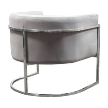 Load image into Gallery viewer, Pandora Accent Chair in Grey Velvet with Polished Silver Stainless Steel Frame by Diamond Sofa
