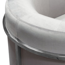 Load image into Gallery viewer, Pandora Accent Chair in Grey Velvet with Polished Silver Stainless Steel Frame by Diamond Sofa
