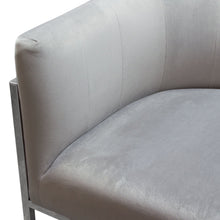 Load image into Gallery viewer, Pandora Accent Chair in Grey Velvet with Polished Silver Stainless Steel Frame by Diamond Sofa

