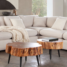 Load image into Gallery viewer, Panorama Natural Acacia One of a Kind Cocktail Table w/ Live Edge &amp; Black Iron Legs by Diamond Sofa
