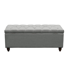 Load image into Gallery viewer, Park Ave Tufted Lift-Top Storage Trunk by Diamond Sofa - Grey Linen
