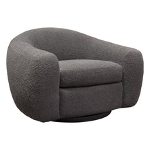 Load image into Gallery viewer, Pascal Swivel Chair in Charcoal Boucle Textured Fabric w/ Contoured Arms &amp; Back by Diamond Sofa
