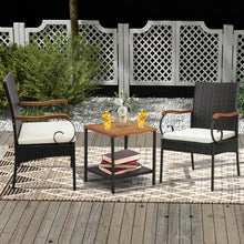 Load image into Gallery viewer, Set of 2/4 Outdoor PE Wicker Chair with Acacia Wood Armrests-Set of 2
