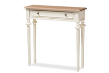 Load image into Gallery viewer, Baxton Studio Marquetterie French Provincial Style Weathered Oak and White Wash Distressed Finish Wood Two-Tone Console Table
