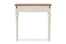 Load image into Gallery viewer, Baxton Studio Marquetterie French Provincial Style Weathered Oak and White Wash Distressed Finish Wood Two-Tone Console Table
