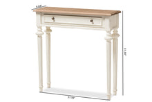 Load image into Gallery viewer, Baxton Studio Marquetterie French Provincial Style Weathered Oak and White Wash Distressed Finish Wood Two-Tone Console Table
