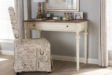 Load image into Gallery viewer, Baxton Studio Marquetterie French Provincial Weathered Oak and Whitewash Writing Desk
