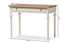Load image into Gallery viewer, Baxton Studio Marquetterie French Provincial Weathered Oak and Whitewash Writing Desk
