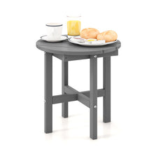 Load image into Gallery viewer, 18 Inch Adirondack Round Side Table with Cross Base and Slatted Surface-Gray
