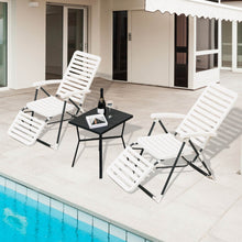 Load image into Gallery viewer, PP Folding Patio Chaise Lounger with 7-Level Backrest and Cozy Footrest
