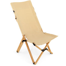 Load image into Gallery viewer, Bamboo Folding Camping Chair with 2-Level Adjustable Backrest-Natural
