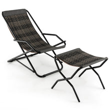 Load image into Gallery viewer, Patio PE Wicker Rocking Chair with Armrests and Metal Frame-Gray
