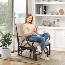 Load image into Gallery viewer, Patio Glider Rocking Chair with Thick Cushion and Curved Armrest-Tan
