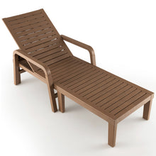 Load image into Gallery viewer, Patio PP Chaise Lounge Chair with 4-Position Adjustable Backrest-Natural

