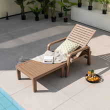 Load image into Gallery viewer, Patio PP Chaise Lounge Chair with 4-Position Adjustable Backrest-Natural
