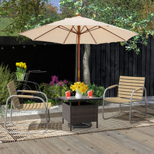Load image into Gallery viewer, Patio Square Wicker Side Table with Umbrella Hole for Yard Garden Poolside
