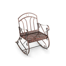 Load image into Gallery viewer, Heavy-Duty Patio Rocking Chair with Ergonomic Backrest and Armrests-Red
