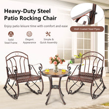 Load image into Gallery viewer, Heavy-Duty Patio Rocking Chair with Ergonomic Backrest and Armrests-Red
