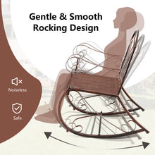 Load image into Gallery viewer, Heavy-Duty Patio Rocking Chair with Ergonomic Backrest and Armrests-Red

