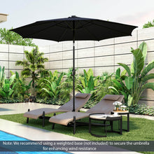 Load image into Gallery viewer, 10 Feet Patio Umbrella with 112 Solar Lights and Crank Handle-Navy
