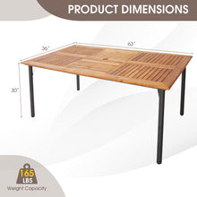 Load image into Gallery viewer, 7 Pieces Patio Wicker Cushioned Dining Set with Wood Armrest and Umbrella Hole
