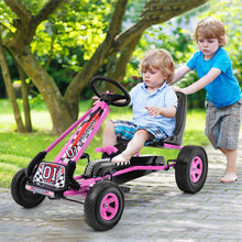 Load image into Gallery viewer, 4 Wheels Kids Ride On Pedal Powered Bike Go Kart Racer Car Outdoor Play Toy-Pink
