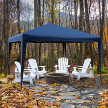 Load image into Gallery viewer, 10 x 10 Feet Outdoor Pop-up Patio Canopy for  Beach and Camp-Blue
