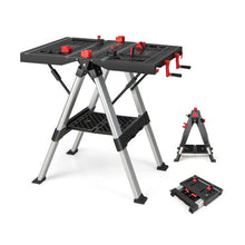Load image into Gallery viewer, Portable Folding Workbench with Adjustable Height for Garage Home-Black &amp; Red
