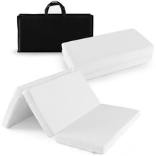 Load image into Gallery viewer, Portable Tri-fold Pack and Play Mattress Pad with Gel-Infused Memory Foam-White
