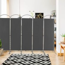 Load image into Gallery viewer, 6 Feet 6-Panels Freestanding Folding Privacy Screen-Gray
