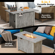 Load image into Gallery viewer, 43 Inch 50 000 BTU Propane Fire Pit Table with Removable Lid-Gray
