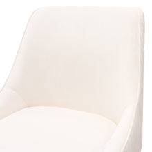 Load image into Gallery viewer, Set of (2) Quinn Dining Chairs w/ Vertical Outside Pleat Detail and Contoured Arm in Cream Velvet w/ Brushed Gold Metal Leg by Diamond Sofa
