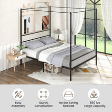 Load image into Gallery viewer, Twin/Full/Queen Size Metal Canopy Bed Frame with Slat Support-Queen Size
