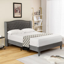 Load image into Gallery viewer, Full/Queen Size Upholstered Platform Bed Frame with Button Tufted Headboard-Queen Size
