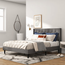 Load image into Gallery viewer, Full/Queen Size Upholstered Platform Bed with Button Tufted Headboard-Queen Size
