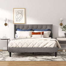 Load image into Gallery viewer, Full/Queen Size Upholstered Platform Bed with Button Tufted Headboard-Queen Size
