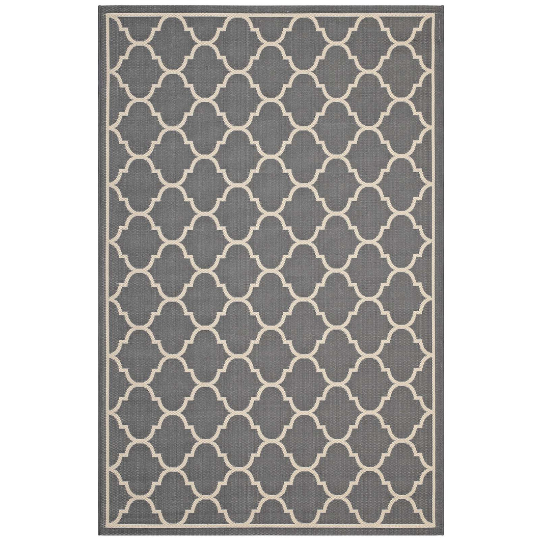Avena Moroccan Quatrefoil Trellis Indoor and Outdoor 9x12 Area Rug by Modway