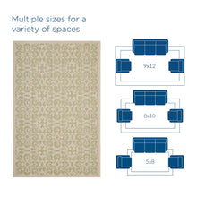 Load image into Gallery viewer, Ariana Vintage Floral Trellis 9x12 Indoor and Outdoor Area Rug
