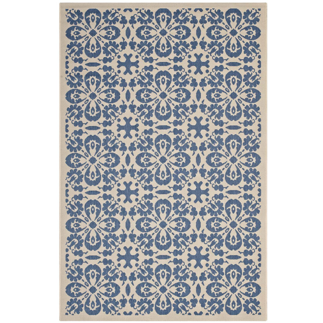 Ariana Vintage Floral Trellis 9x12 Indoor and Outdoor Area Rug